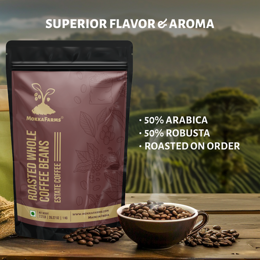 50% Arabica, 50% Robusta | Freshly Roast, A/ AA Whole Coffee Beans