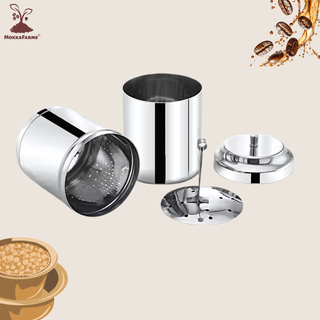 MokkaFarms South Indian Filter Coffee Decoction Maker | Decoction good for multiple Coffee Cups | Stainless Steel |