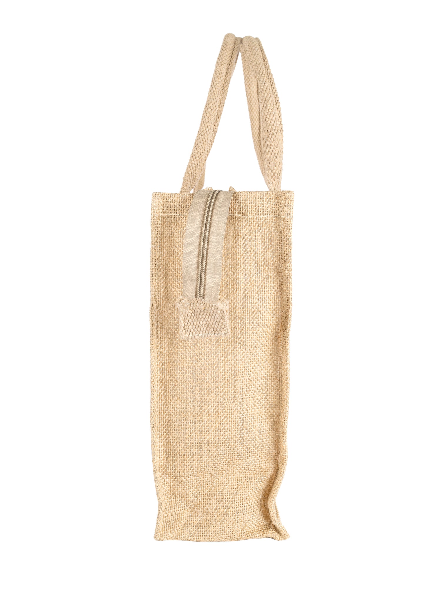 MOKKAFARMS 100% Jute Eco Bag - 11.5in x 9.5in x 3.5in Vertical Tiffin/Lunch Bag with Zip | Food Safe | Water Resistant | Women Entrepreneurs |