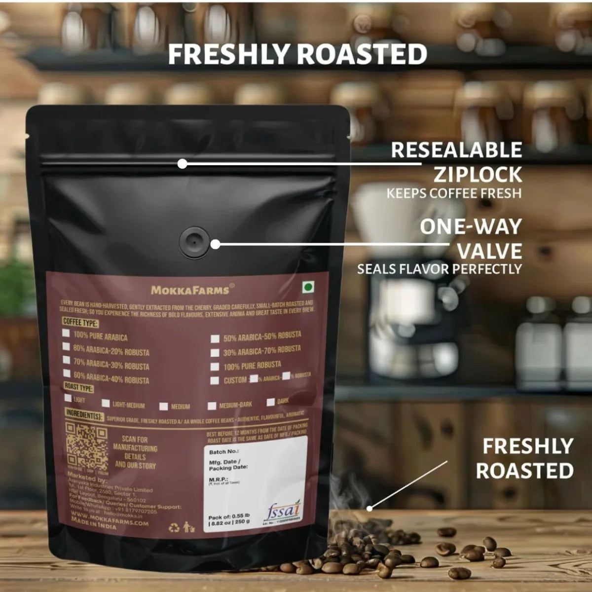 100% Robusta | Freshly Roast, A/ AA Whole Coffee Beans