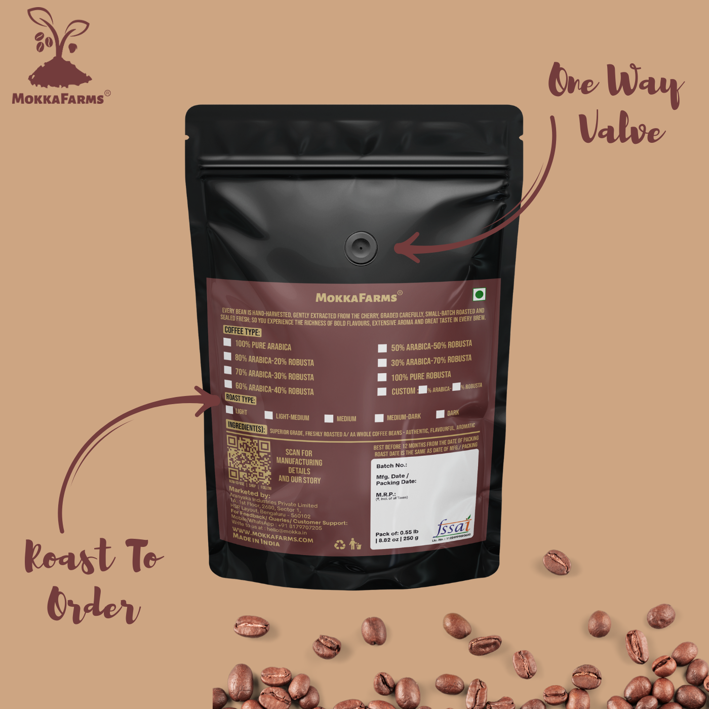 30% Arabica, 70% Robusta | Freshly Roast, A/ AA Whole Coffee Beans