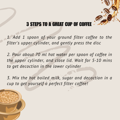 MokkaFarms South Indian Filter Coffee Decoction Maker | Decoction good for multiple Coffee Cups | Stainless Steel |