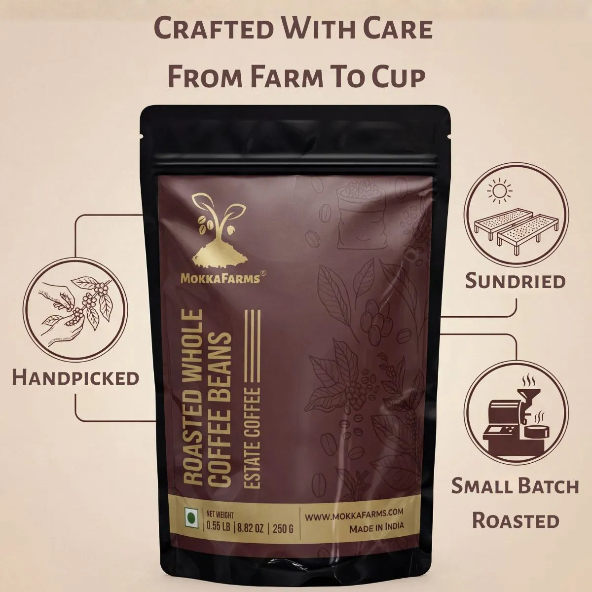 70% Arabica, 30% Robusta | Freshly Roast, A/ AA Whole Coffee Beans