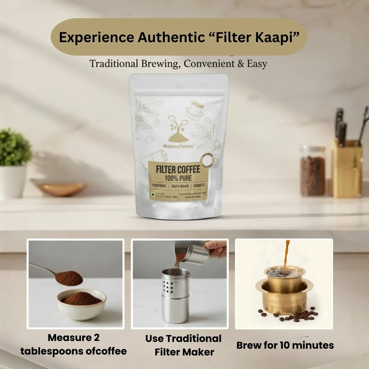 Black | 20% Arabica, 80% Robusta | Pure South Indian Filter Coffee, No Chicory