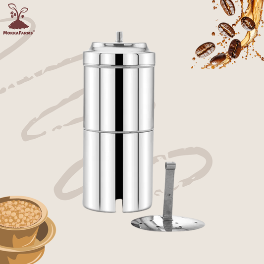 MokkaFarms South Indian Filter Coffee Decoction Maker | Decoction good for multiple Coffee Cups | Stainless Steel |