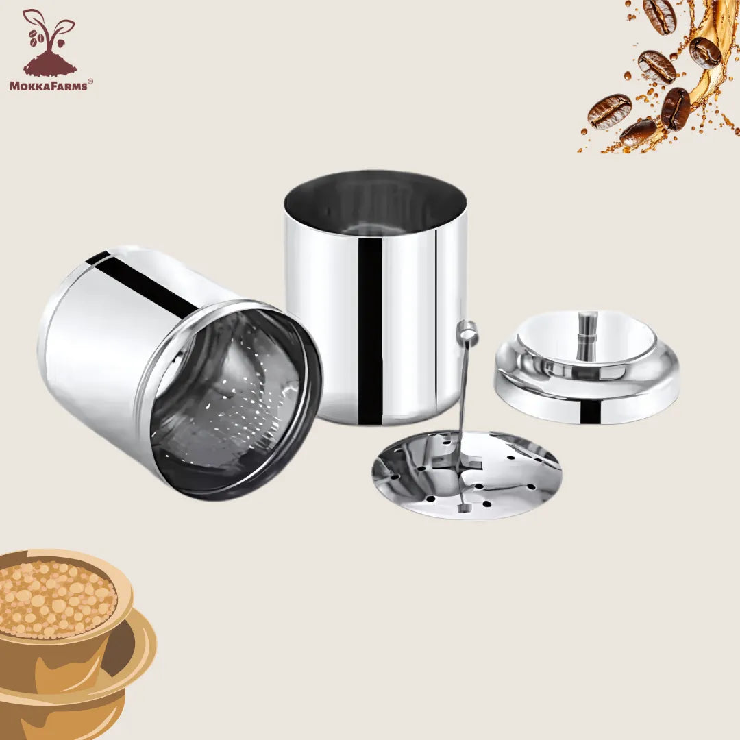400ML [6-8 Cups of Filter Coffee] Traditional South Indian Filter Coffee Decoction Maker | Stainless Steel |