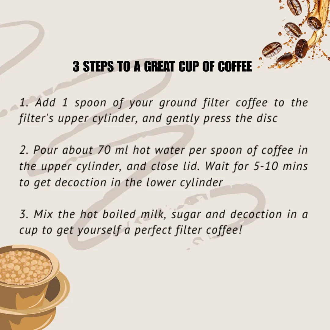 225ML [3-4 Cups of Filter Coffee] Traditional South Indian Filter Coffee Decoction Maker | Stainless Steel |
