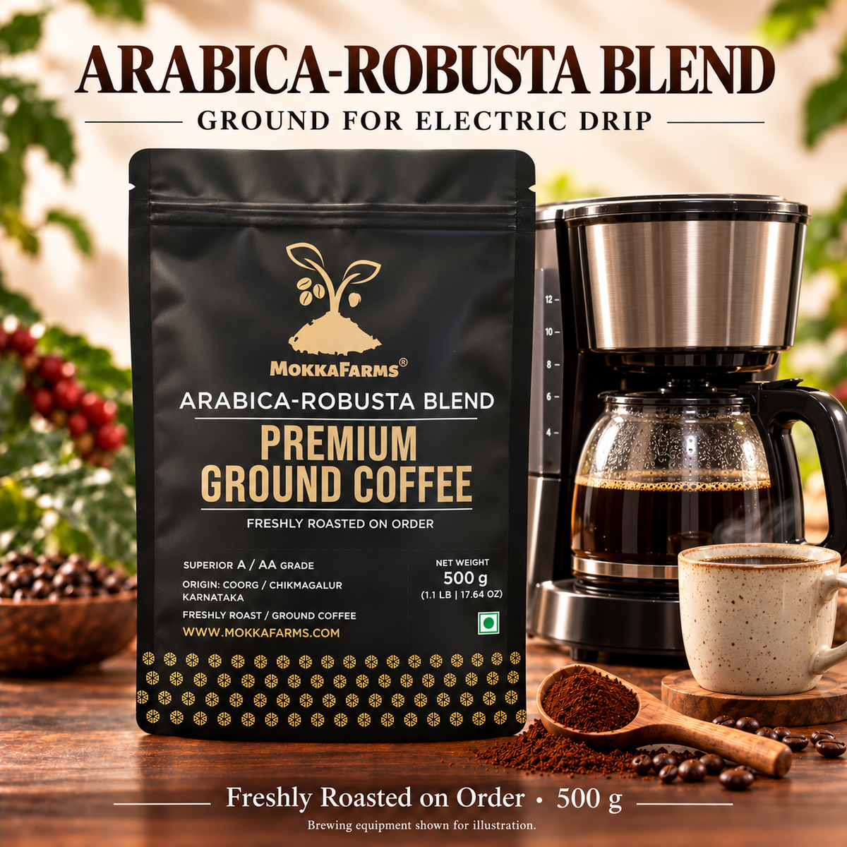 Electric Drip - 50% Arabica-50% Robusta Blend | A/ AA Grade | Premium Ground Coffee