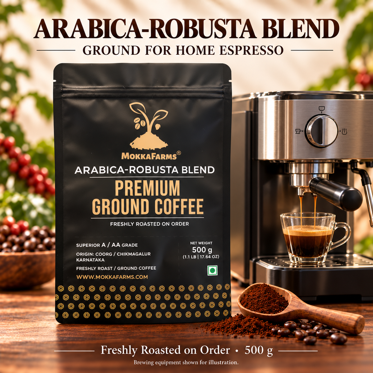 Home Espresso - Arabica-Robusta Blend | A/ AA Grade | Premium Ground Coffee