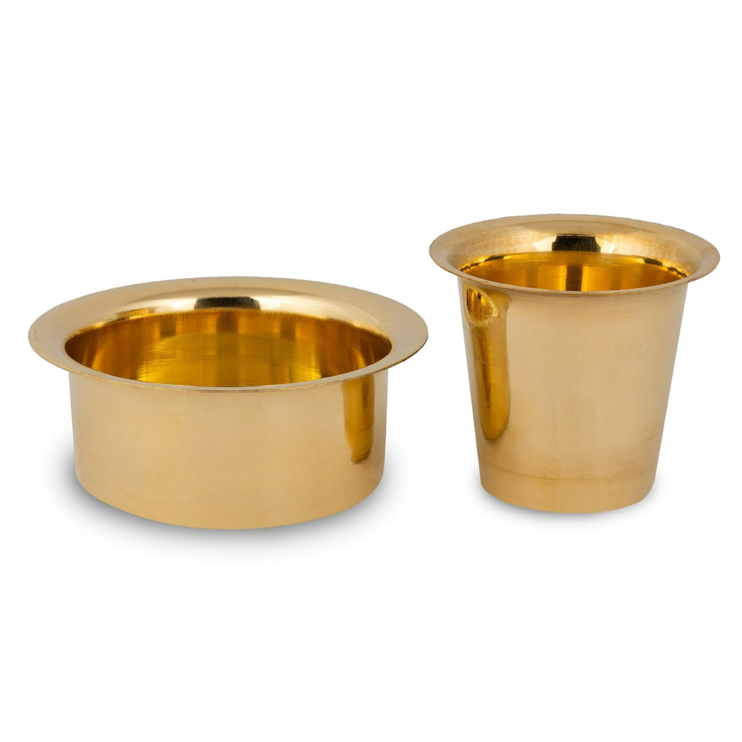 Traditional Pure Brass South Indian Dabara Set for Filter Coffee
