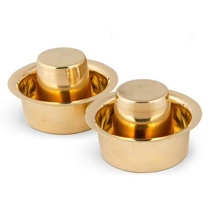 Traditional Pure Brass South Indian Dabara Set for Filter Coffee