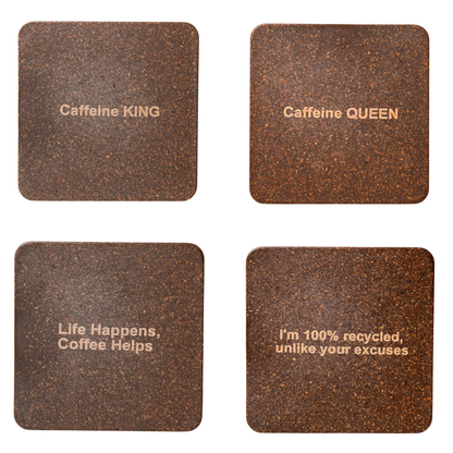 Eco-Friendly Coffee Coasters | Made from Coffee Waste [Husk & Grounds] | Coffee Brown Colour | Sustainable & Durable