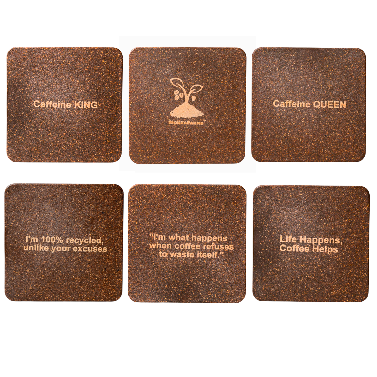 Eco-Friendly Coffee Coasters | Made from Coffee Waste [Husk & Grounds] | Coffee Brown Colour | Sustainable & Durable