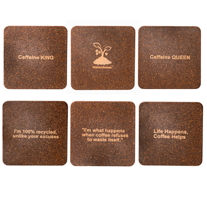 Eco-Friendly Coffee Coasters | Made from Coffee Waste [Husk & Grounds] | Coffee Brown Colour | Sustainable & Durable