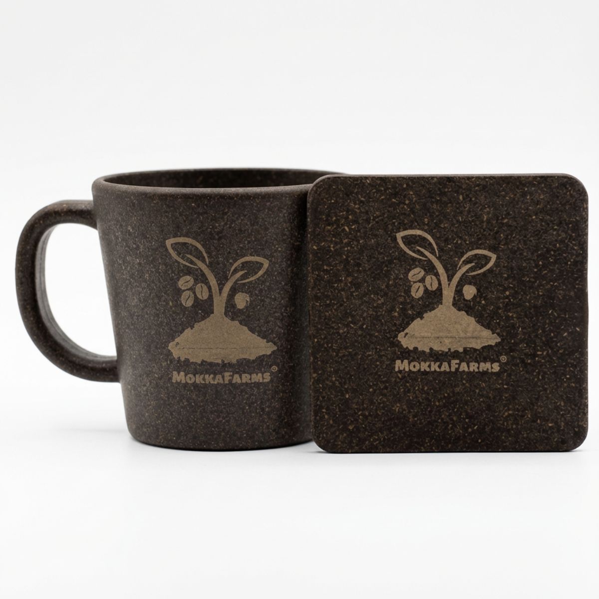 1 Coffee Mug 300 ML + 1 Coaster | Made from Coffee Residue [Husk, Unused Coffee Grounds/ Bean] | Available in Pack of 1