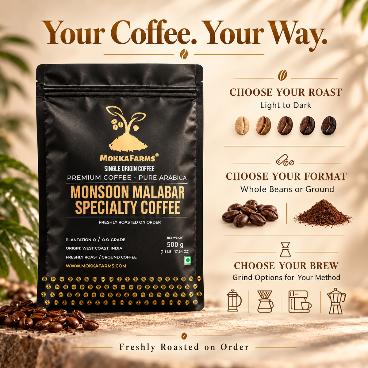 Monsoon Malabar Coffee - 100% Arabica [Specialty Coffee]