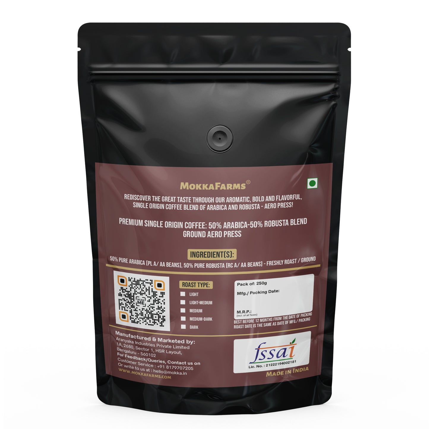 Aero Press- Arabica-Robusta Premium Blend Ground Coffee