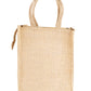 MOKKAFARMS 100% Jute Eco Bag - 11.5in x 9.5in x 3.5in Vertical Tiffin/Lunch Bag with Zip | Food Safe |  Water Resistant | Women Entrepreneurs |