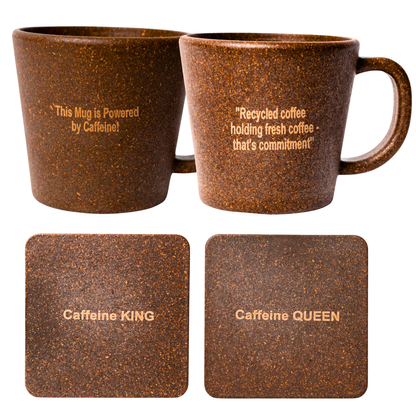 Mug & Coaster Combo | Made from Coffee Waste [Husk & Grounds] | Coffee Brown | Sustainable, Durable & Food Safe (Copy)
