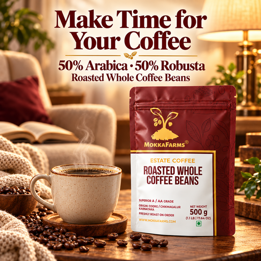 50% Arabica, 50% Robusta | Freshly Roast, A/ AA Whole Coffee Beans