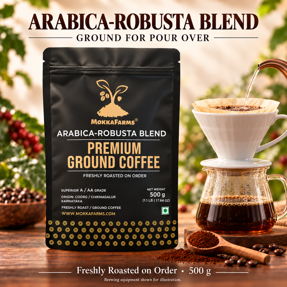 Pour Over - Arabica-Robusta Blend | A/ AA Grade | Premium Ground Coffee