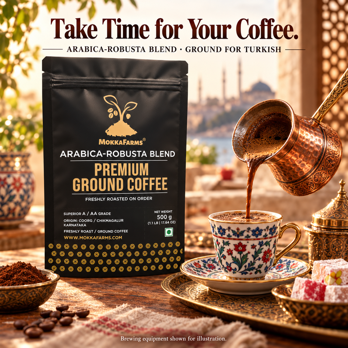 Turkish - Arabica-Robusta Blend | A/ AA Grade | Premium Ground Coffee