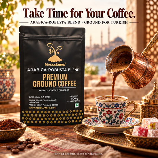 Turkish - Arabica-Robusta Blend | A/ AA Grade | Premium Ground Coffee