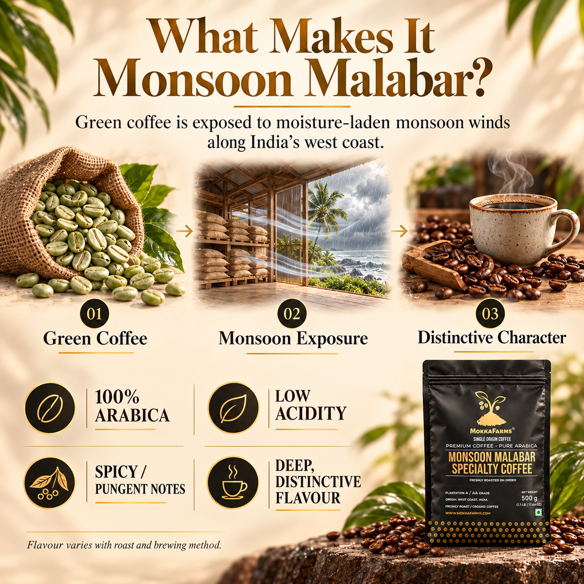 Monsoon Malabar Coffee - 100% Arabica [Specialty Coffee]