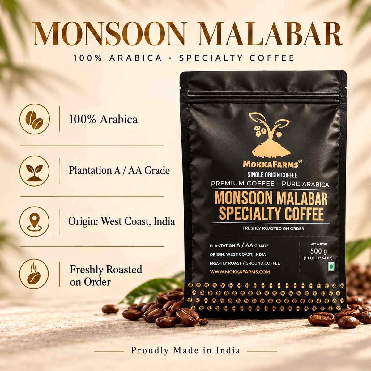 Monsoon Malabar Coffee - 100% Arabica [Specialty Coffee]