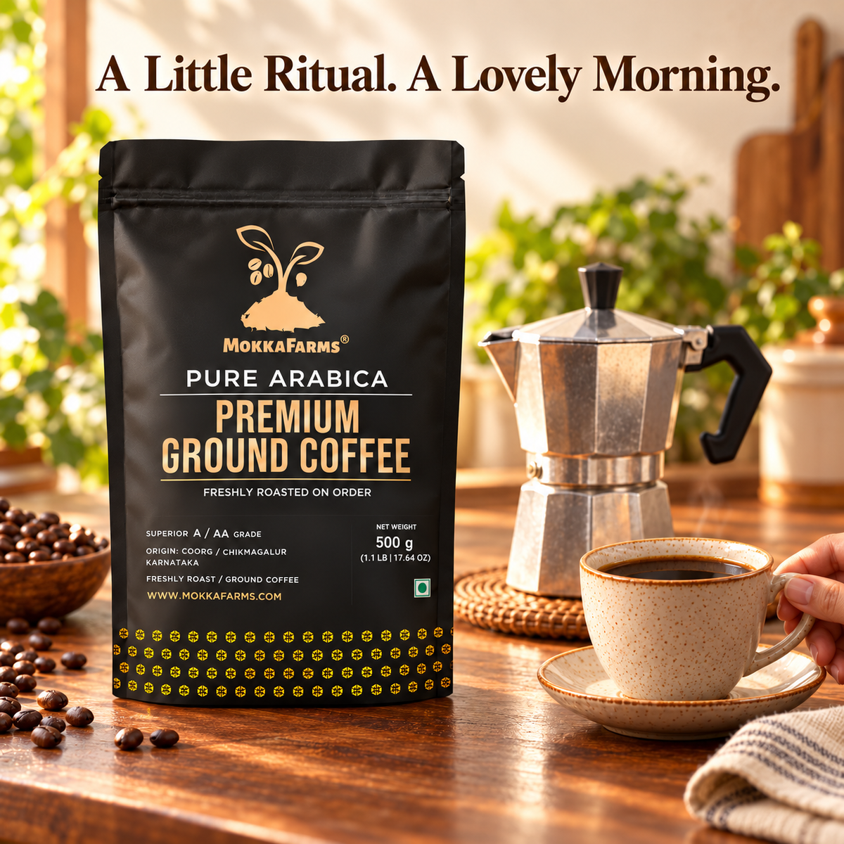 Moka Pot - 100% Arabica | A/ AA Grade | Premium Ground Coffee