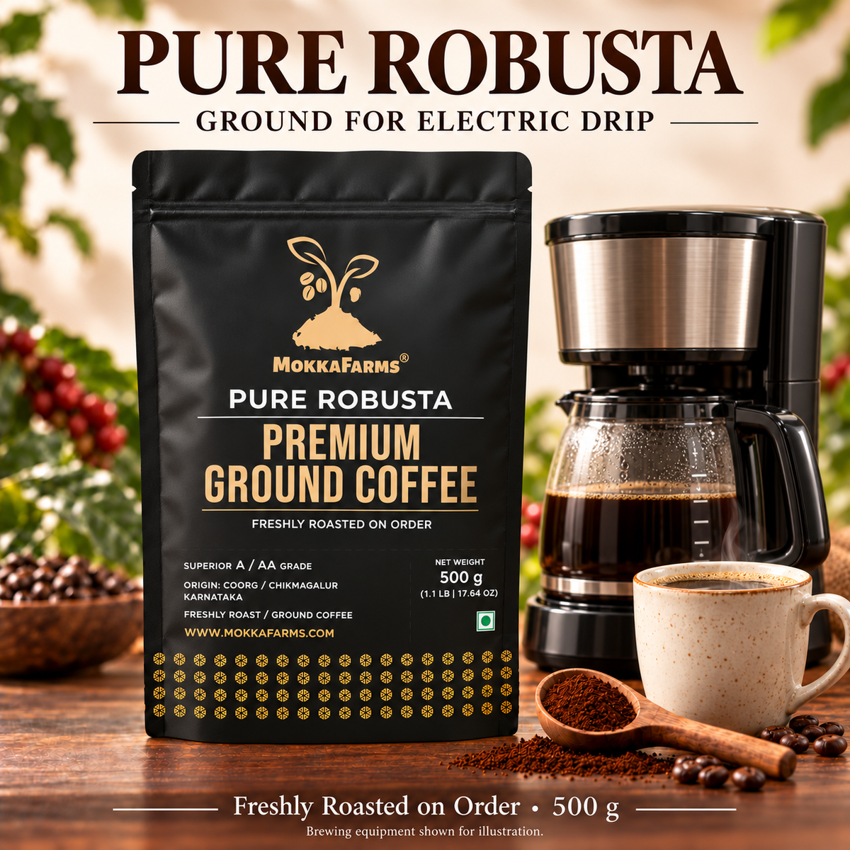 Electric Drip - 100% Pure Robusta | A/ AA Grade | Premium Ground Coffee