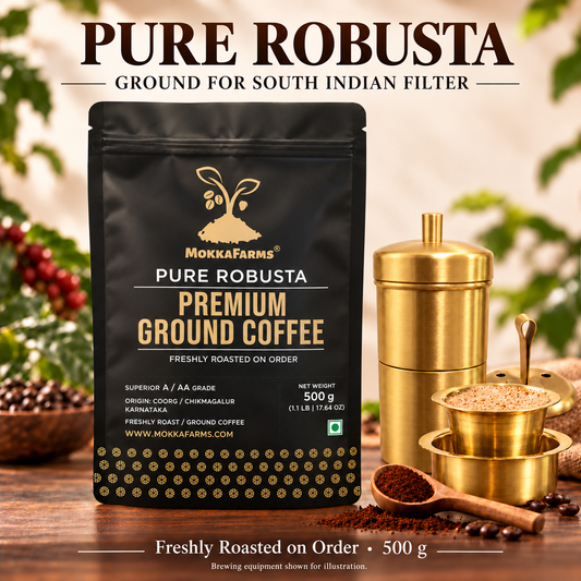 South Indian Filter - 100% Pure Robusta | A/ AA Grade | Premium Ground Coffee