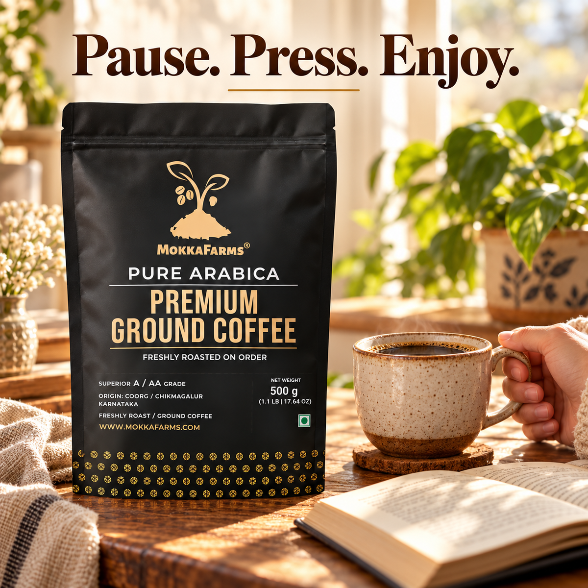 Aero Press - 100% Pure Arabica | A/ AA Grade | Premium Ground Coffee